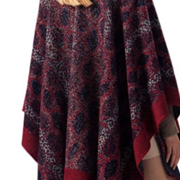 NWT Stunning Fall Colors Asymmetrical Poncho - Picture 5 of 5